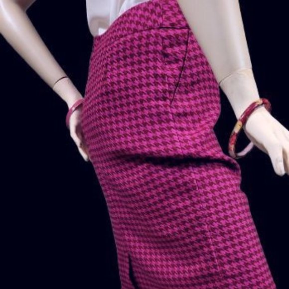 Vintage Magenta Houndstooth Merona Pencil Skirt Size 4 - Picture 15 of 15